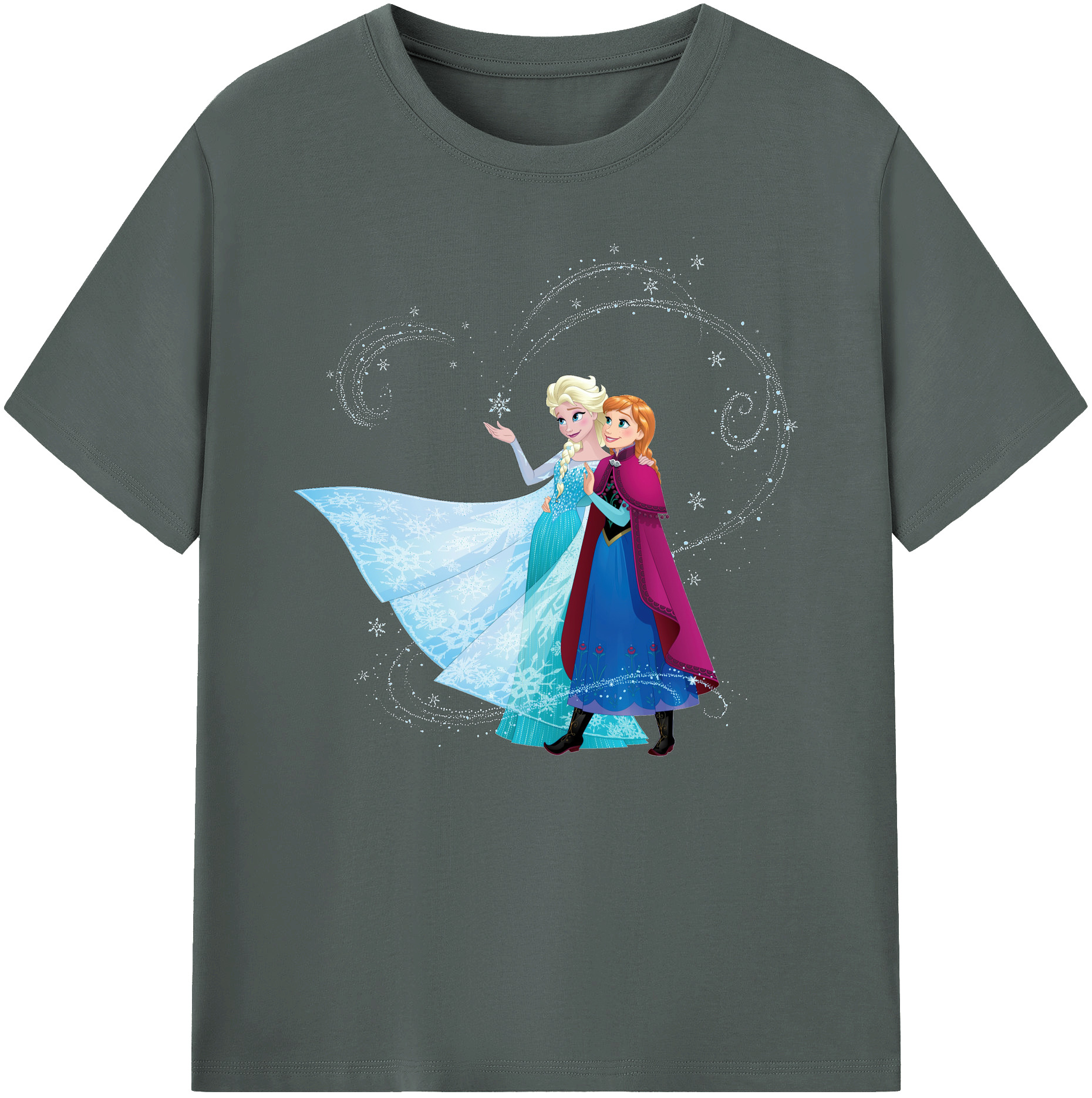 （画像用） アナと雪の女王 アンナ エルサ Frozen Anna Elsa 綿100％ メンズ半袖Tシャツ｜肌触りやわらか＆通気性